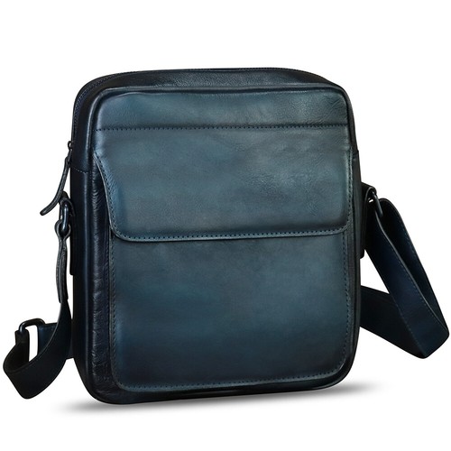 Borsa a tracolla in vera pelle da uomo vintage messenger bag - Foto 13 di 14
