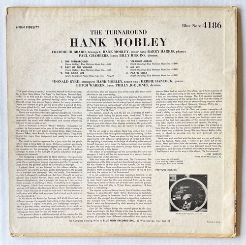 Hank Mobley The Turnaround 1965 OG New York VANGELDER Ear BLP 4186 Blue Note LP - Picture 2 of 4