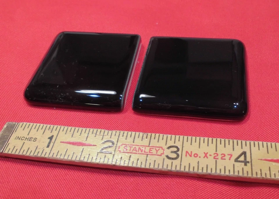 2 uds. *Negro Brillante* Azulejos Esquineros Nariz de Toro Superficie Cerámica 2" X 2" X 5/16" NUEVO Foto 2 de 4