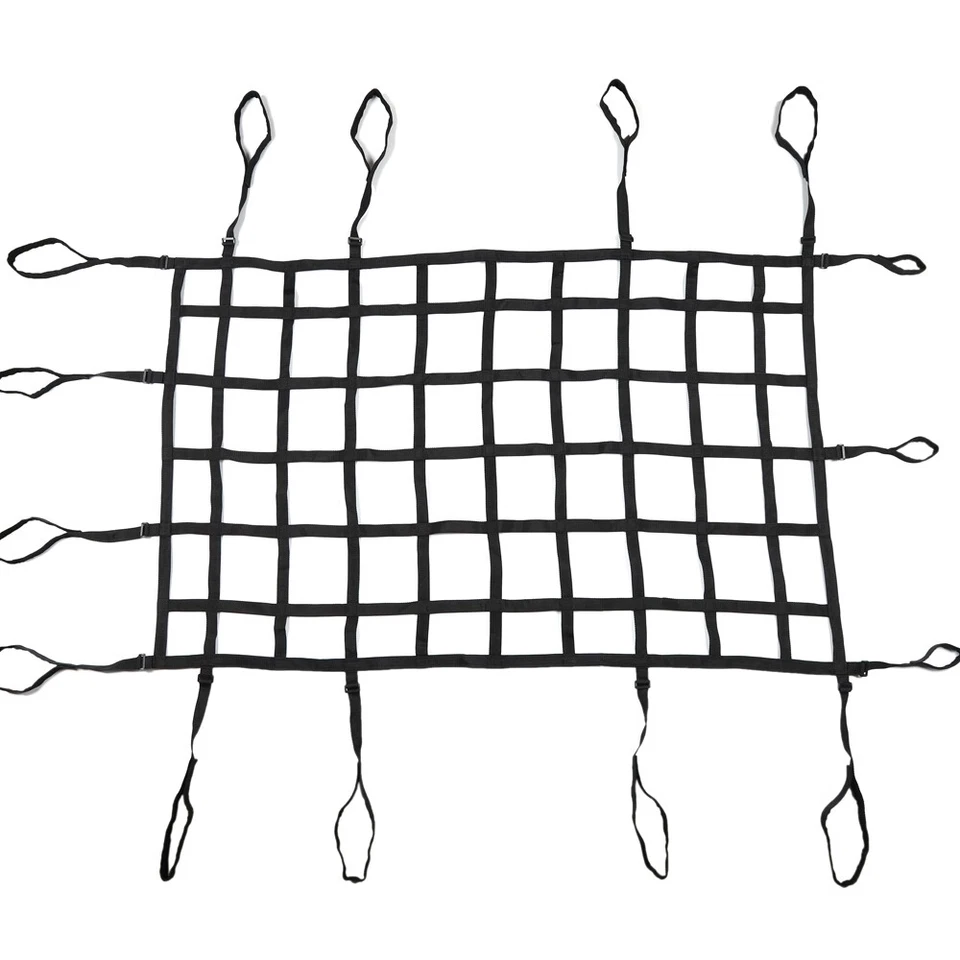 Black Cargo Restraint System Net Top Parts Pet Barriers for 07+ Jeep Wrangler JK - Image 4 of 4