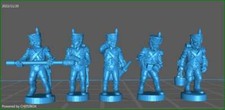 French Artillery 1808 charging - 5 Minis - Epic 15 mm Scale