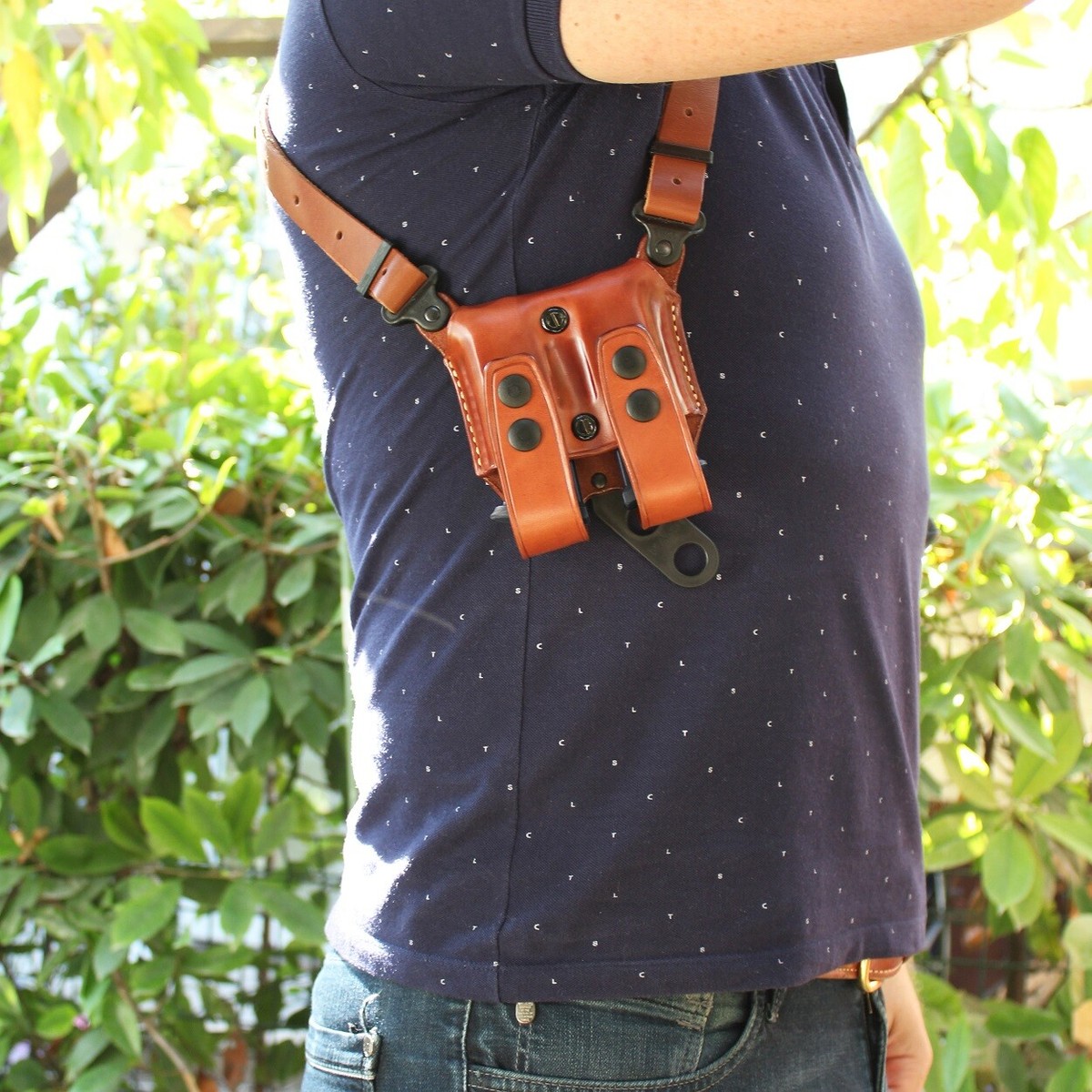 Premium Suede Leather Shoulder Holster For Sig P365 - Right Hand Draw With Magazine Carrier