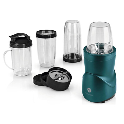 Smoothie Maker Set 12-teilig Mixer Grün mit 8 Funktionen inkl. To-Go Deckel