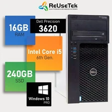 Dell Precision 3620 Tower Intel i5-6500 16GB RAM 240GB SSD+1TB HDD Win10 Desktop