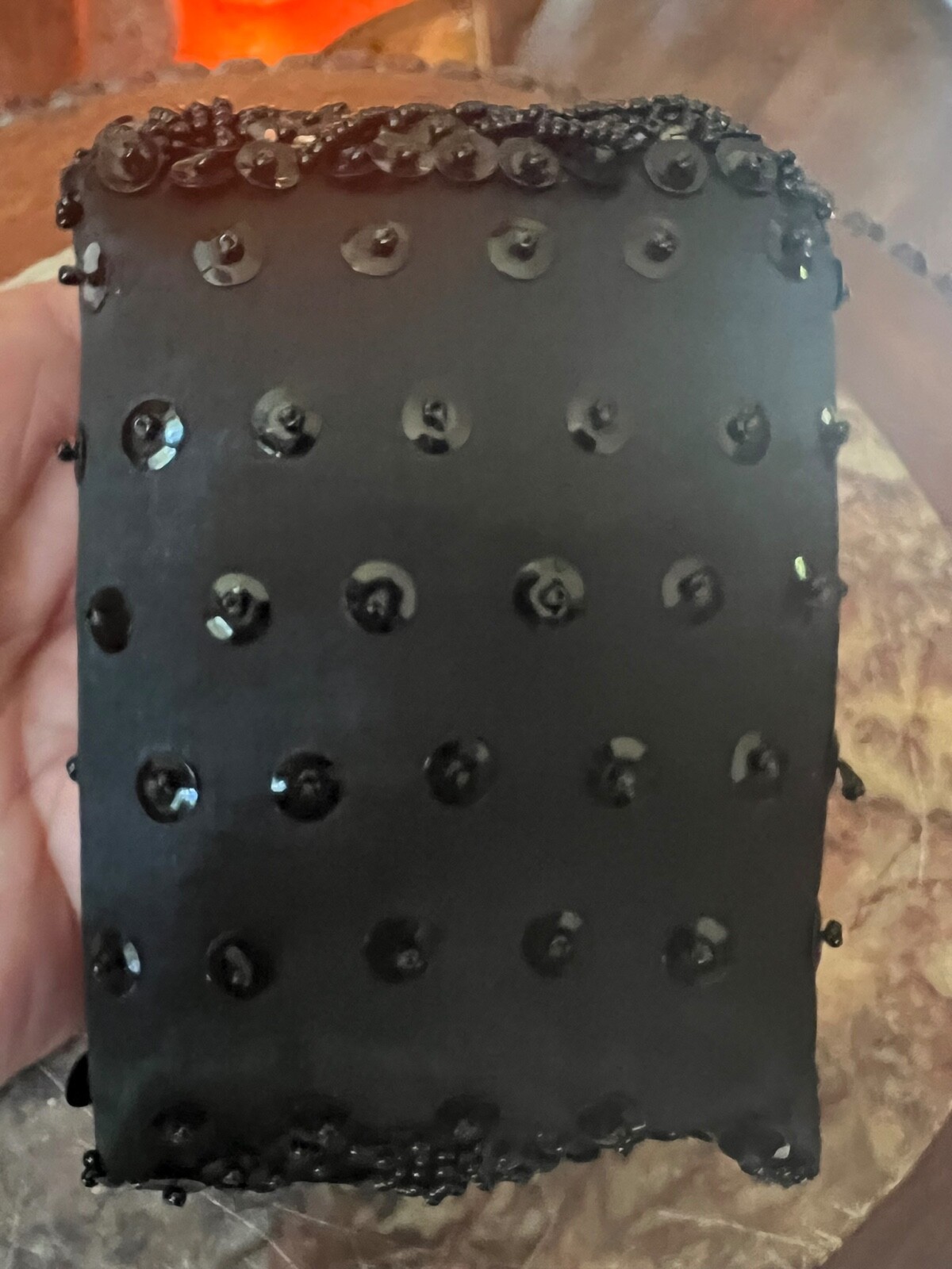 Cigarette case sequin beaded snap closure vintage… - image 5