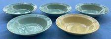 Set 5 Vintage MCM Taylor Smith LU-RAY PASTELS Green & Yellow Berry Fruit Bowls