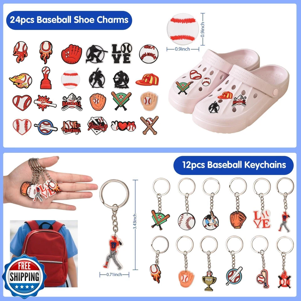 Favores de fiesta de béisbol 122 piezas suministros de fiesta regalos incluyen bolsas de regalos, sílice Foto 3 de 4