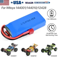 2S 7.4V 3800mAh LiPo Battery for Wltoys 144010/12428/124019/124018 1/14 1/10 RC