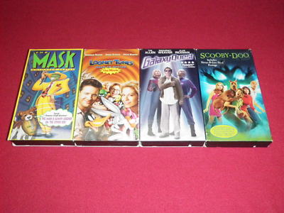 Lot Of 4 VHS The Mask Animated Series Scooby-Doo Looney Toons Galaxy Quest 