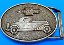 Car Collectors Chevrolet Chevy Classic Auto Oval Belt Buckle By R J Roberts Co.