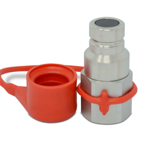3/4″ Flat Face High Flow Hydraulic Quick Connect Male Coupler, 1″ SAE Thread - Picture 3 of 4
