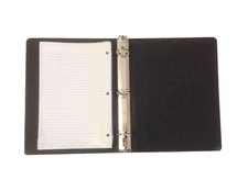 Small Black 3-Ring Vinyl Binder w Non-Standard 6 X 9-in Lined Paper (100 Sheets)