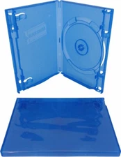 (5) DVBR14STBL-BB - Blue Empty Standard Single DVD Holder 14mm Blockbuster Case