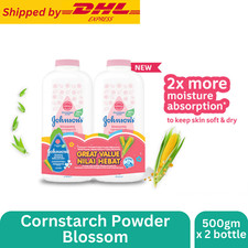 New Johnson's Baby Blossoms Cornstarch Baby Powder 500gx2 Natural Plant Based