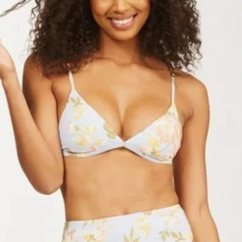 Bikini Top Billabong Juniors Mediano/10 Cielos por Días Ceci Triángulo Azul Floral Foto 2 de 4