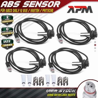 4x ABS Sensor Raddrehzahl Vorne Hinten für Iveco Daily IV Bus / Kasten /Pritsche