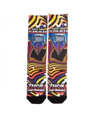 Exclusive Limited Ed. THOR: LOVE AND THUNDER  ALL OVER PRINT CREW SOCKS -2 PAIRS
