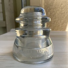 VINTAGE WHITALL TATUM No 1 GLASS INSULATOR Clear 20-45 Made In USA