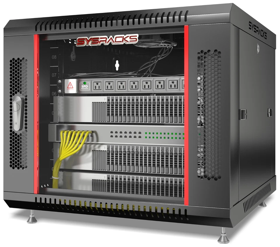 9U Sysracks настенное крепление ИТ сеть передачи данных сервер стойка шкаф корпус 24» глубина - Изображение 4 из 4