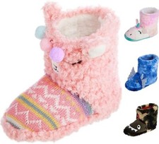 Totes Toasties Kid's Llama Knit Slippers - Peach - S193