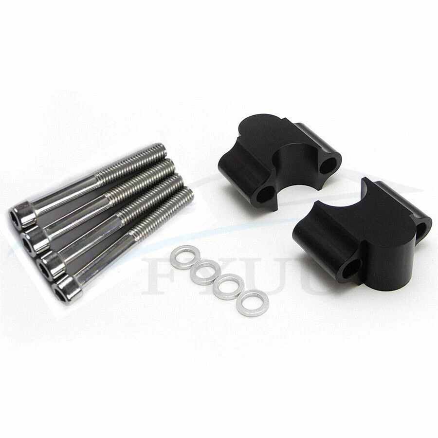 1 Pair CNC Motorcycle 7/8" 22mm Handlebar Riser Kit Raise Clamp Mount Universal - Image 2 of 4