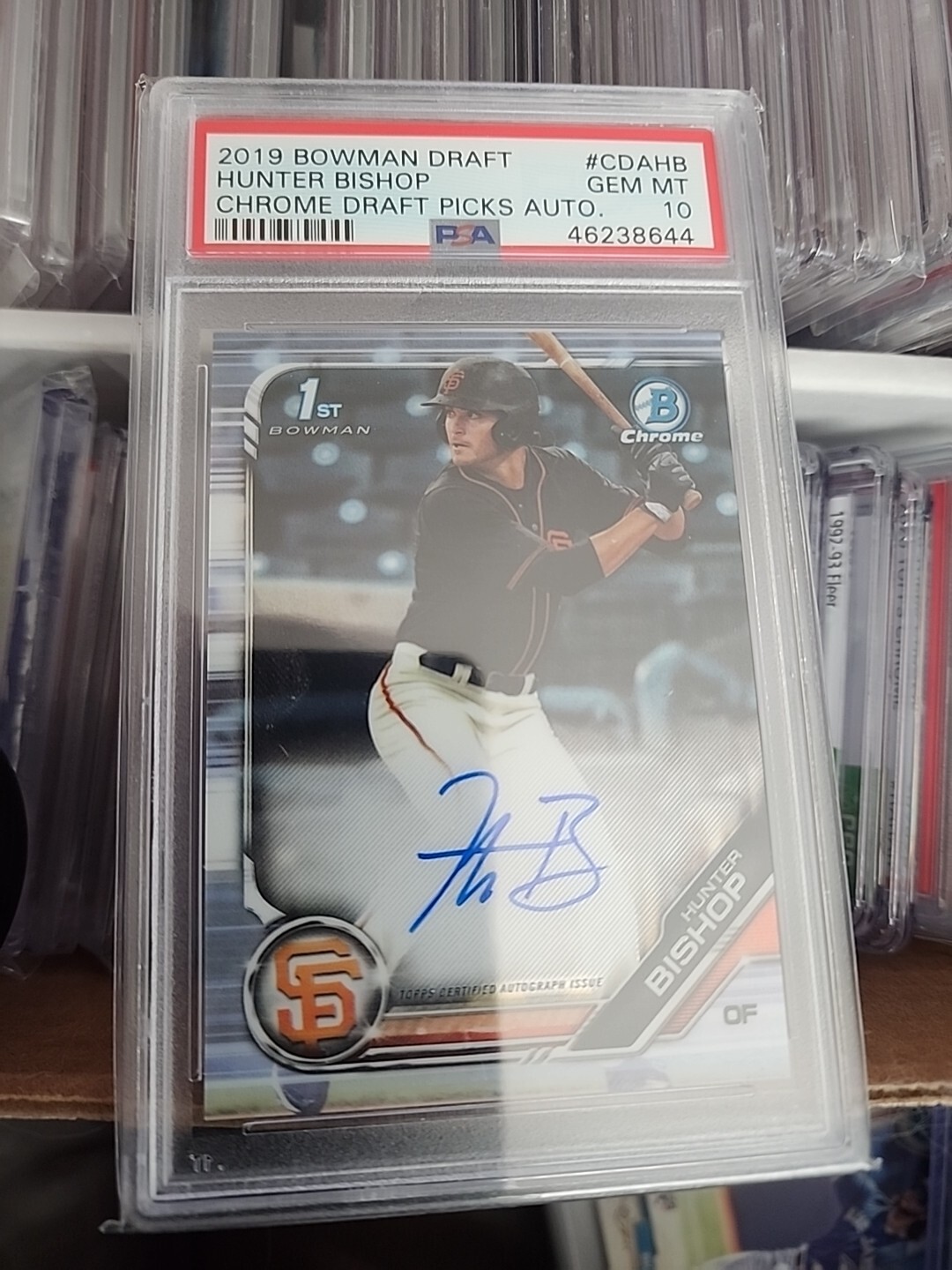 2019 Bowman Draft Chrome Pick Hunter Bishop #CDA-HB PSA 10 GEM MT Auto