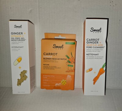 Sweet Chef Ginger Vit C Moisturizer, Carrot Ginger Blemish Patches & Pore Cleans