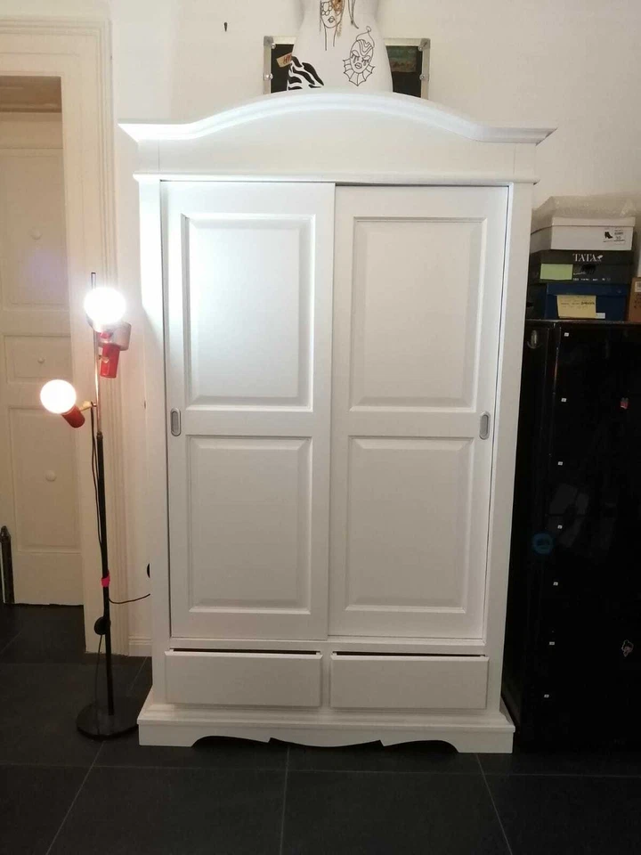 Mar. C.A.Design Closet 2 Door Sliding Doors 2 Drawers Art Povera White Matt - Image 2 of 4