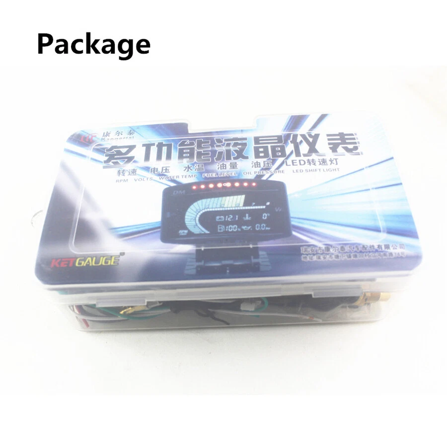 6 In1 Multifunction Car Digital Water Temp Oil Pressure Fuel Turbo Boost Gauge - Image 3 of 4