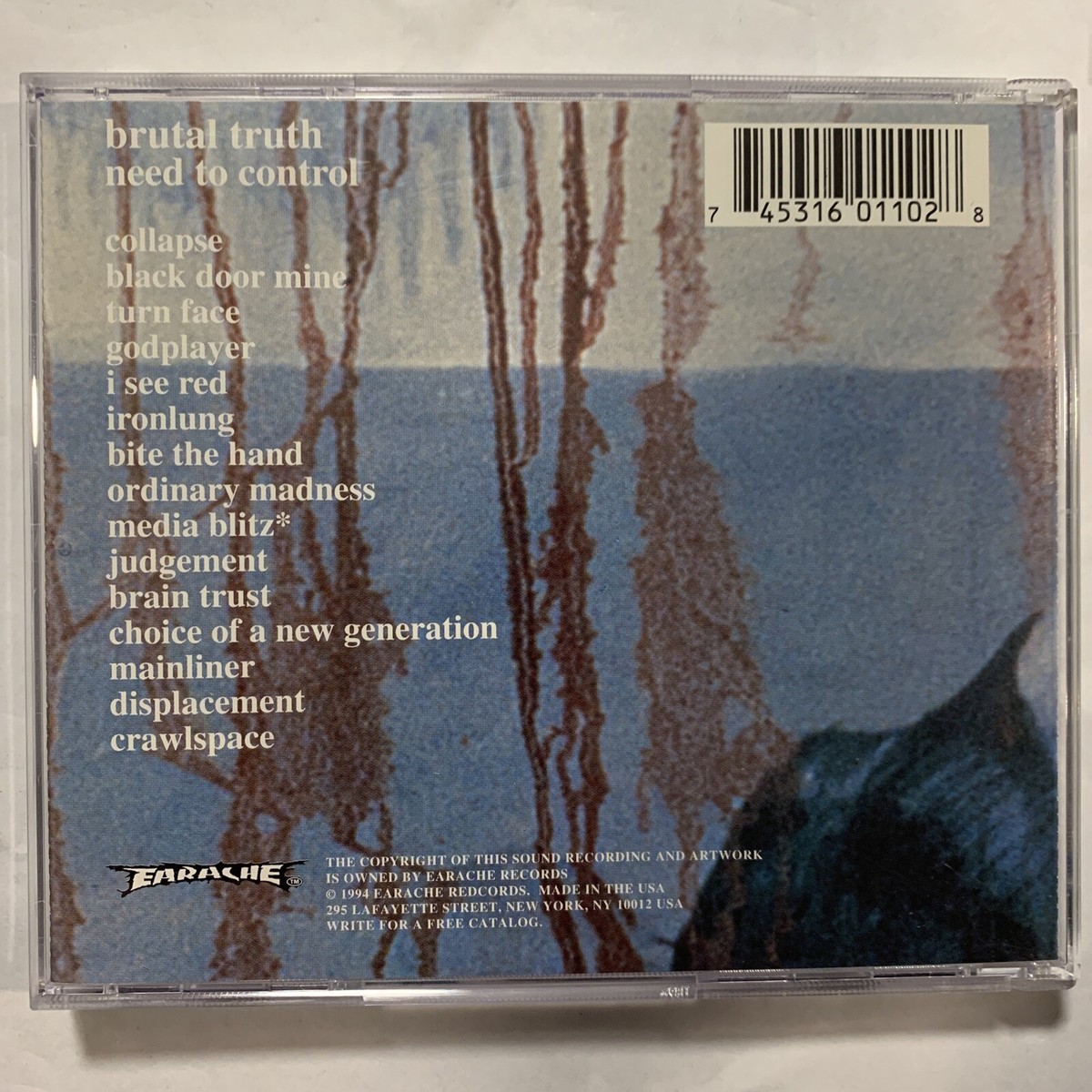 Brutal Truth - Need to Control CD 1994 Earache – MOSH 110CD