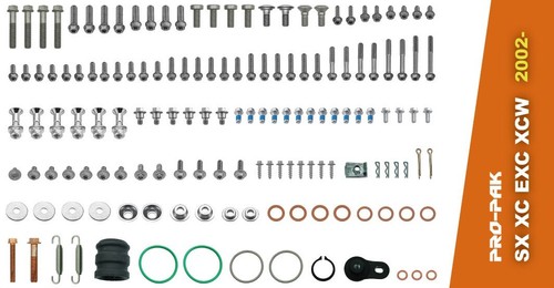 BOLT KIT 200 250 300 SX XC EXC XCW MXC KTM 02-CUR PLASTICS ENGINE EXHAUST FRAME - Picture 2 of 2