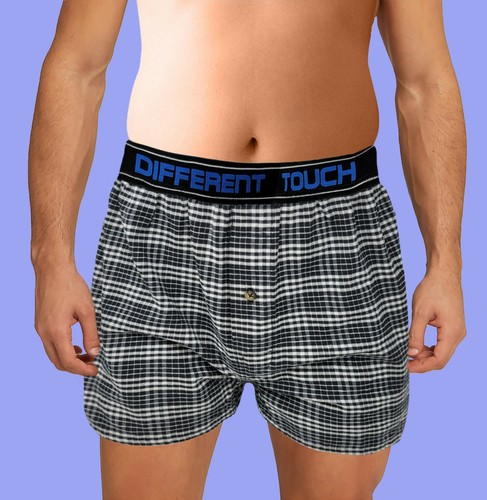 6 Men Big and Tall Exposed Elastic Waistband Plaid Boxer Shorts Underwear - 第 2/3 張圖片