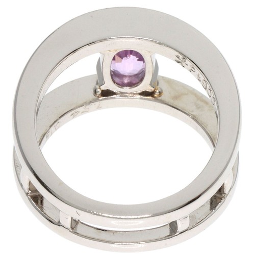 1.54ct Pink Sapphire Diamond Ring Platinum PT900 12.3g - Picture 4 of 10