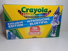 Crayola Exclusive Edition Crayon Box Introducing Bluetiful 124 Crayons New