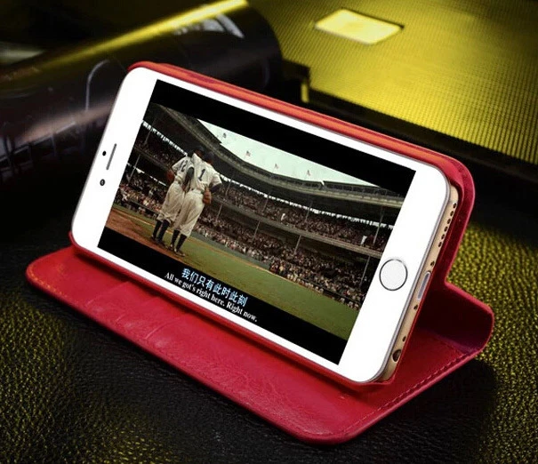 Genuine Leather Samsung Galaxy S7 / S7 Edge Pink Wallet Card Flip Case I42 - Image 3 of 3