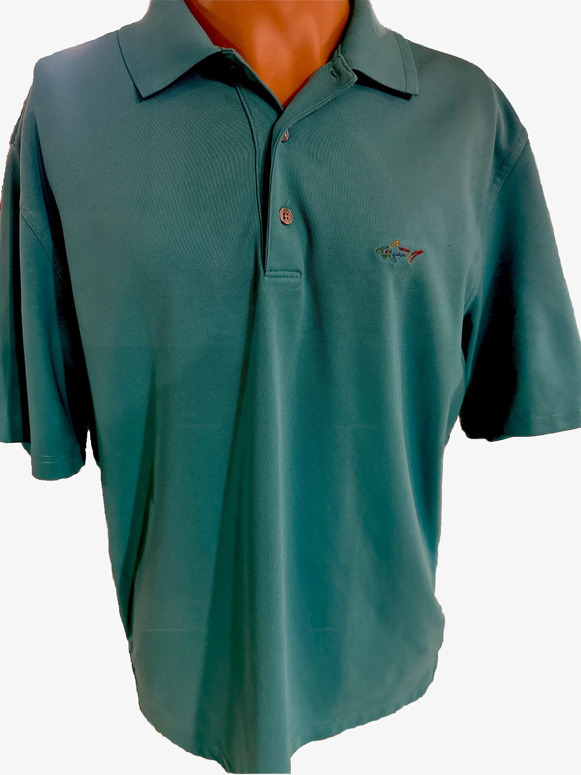 Greg Norman Golf Polo Shirt-Purple 3 Button-Collar-Short Sleeve-Men's Size Large