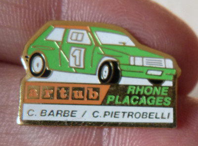 BEAU PIN'S VOITURE PEUGEOT 205 GTI RALLYE EQUIPAGE DU VELAY