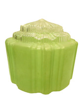 VINTAGE ART DECO GREEN GLASS LAMP PENDANT LIGHT SHADE