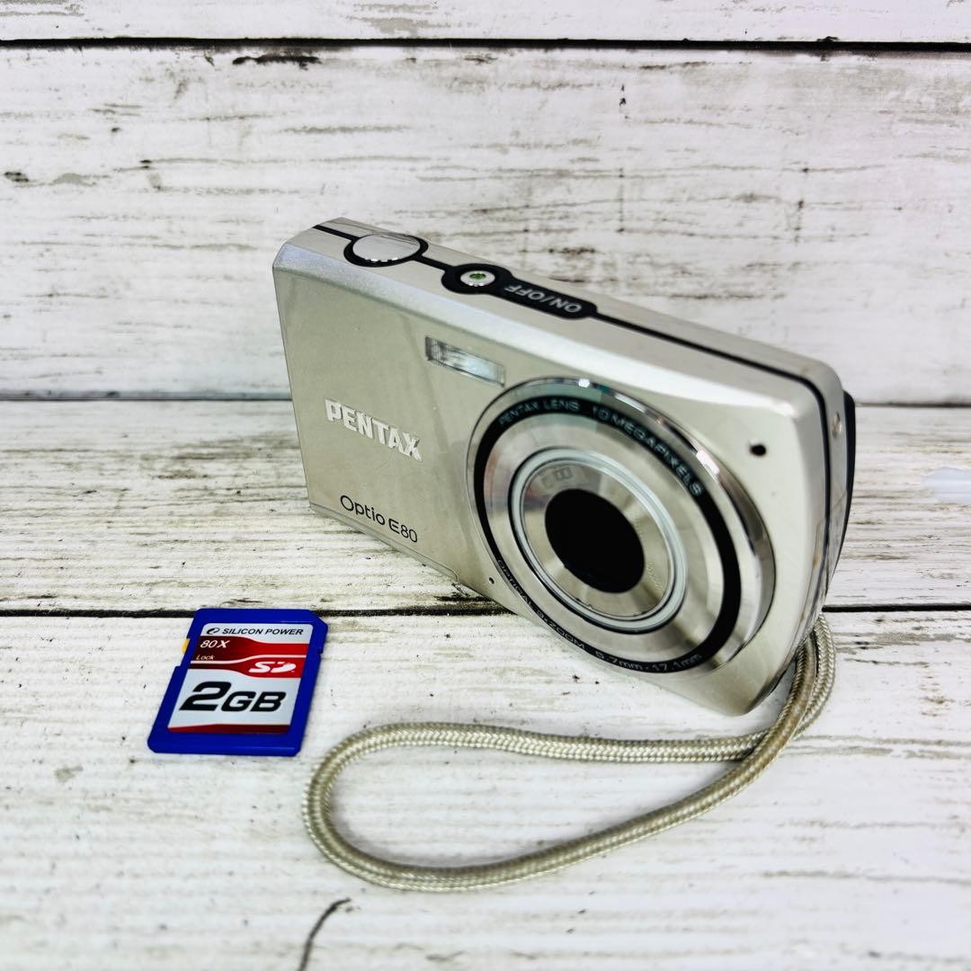 PENTAX Optio E80 Silver Compact Digital Camera Tested Working