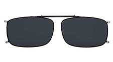 Metal Frame Clip On Sunglasses Polarized Grey Lens With Spring Draw Bar 54 