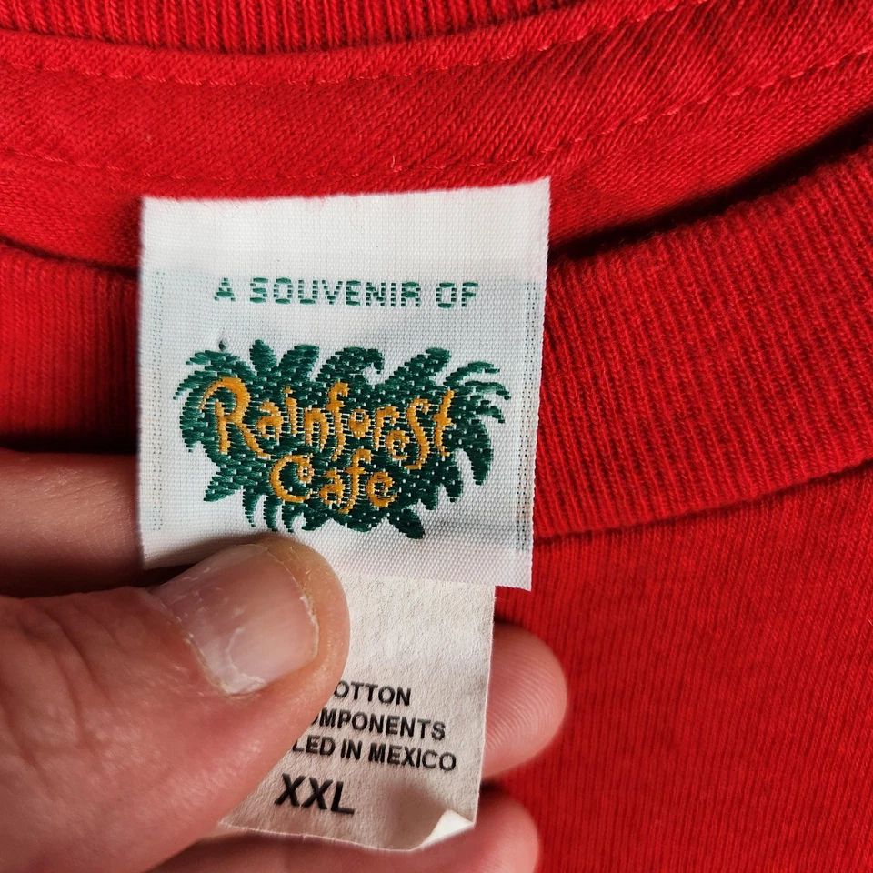 Camisa Café Selva Tropical De Colección Para Hombres 2XL Roja Trump Plaza Gráfico Atlantic City Años 90 Foto 3 de 4