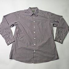 Eddie Bauer Men's XL Checkered Dress Shirt Classic Fit Wrinkle Resistant B TWO