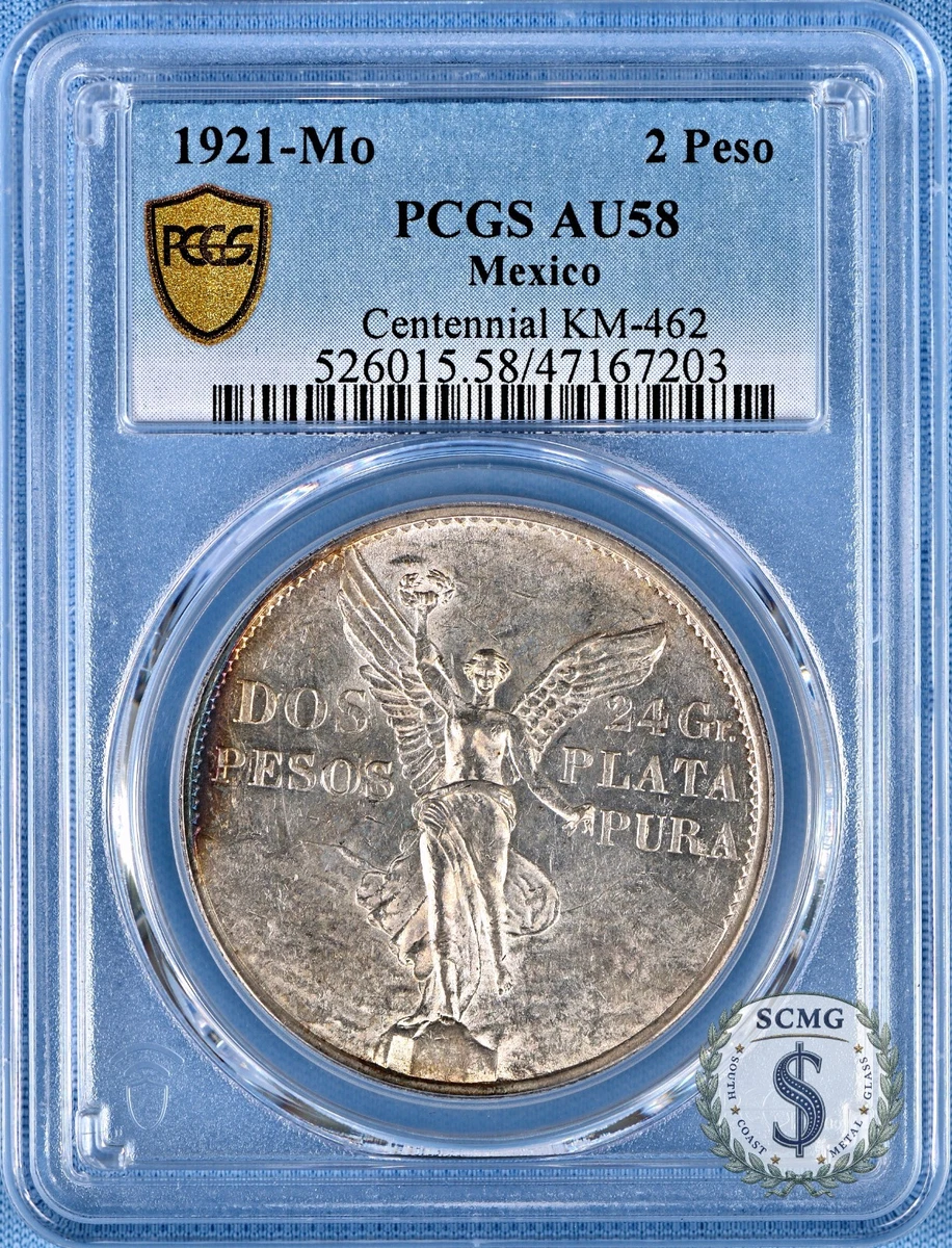 1921-Mo メキシコ 2ペソ銀貨 独立100周年 KM-462 PCGS 1921-Mo メキシコ 2ペソ銀貨 独立100周年 KM-462 PCGS 1921-Mo