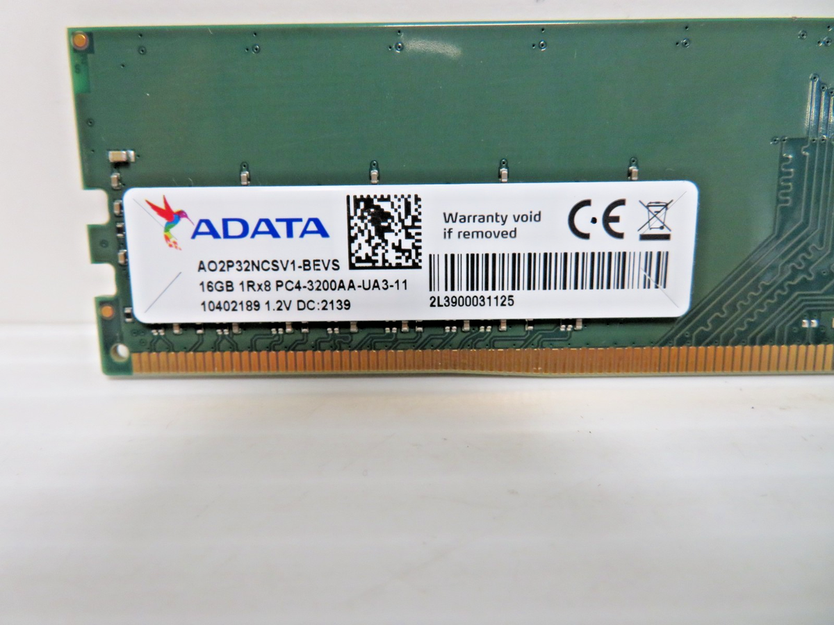 ADATA 16GB (1x16GB) DDR4 DESKTOP RAM PC4-3200AA 1Rx8 AO2P32NCSV1