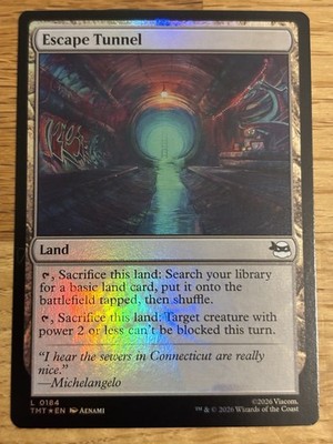 MTG Escape Tunnel Nr.0184 Land Foil English TMT Teenage Mutant Ninja Turtles TCG