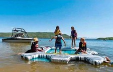 HO Sports Liquid Oasis 10x10 Inflatable Floating Water Mat Lounger Island NIB