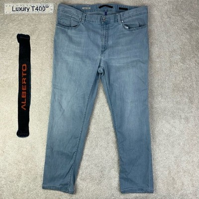 ALBERTO Men's Luxury T400 Light Tencel Denim Pipe Regular Fit Blue Jeans 36x28