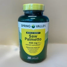 Spring Valley Whole Herb Saw Palmetto Supplement Capsule 450 mg 200 Count