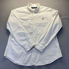 RALPH LAUREN White Button Down Shirt Classic Fit Oxford Sz XLarge