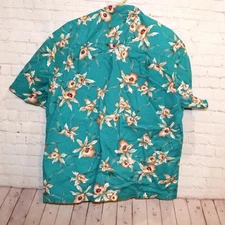 Men's Hawaiian Shirt  Paradise Found USA Flowers NO TAG LG? 24" Pit2Pit  #117